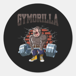 Fitness Gorilla Gymorilla Deadlift Workout Trainin Classic Round Sticker