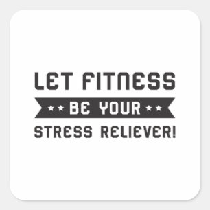Fitness Gym Dance Dancing Sport Workout Work Gift Square Sticker