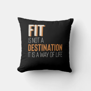 Fitness Gym Motivation Fit Is Way Of Life Cushion