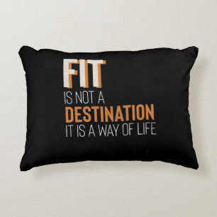 Fitness Gym Motivation Fit Is Way Of Life Decorative Cushion