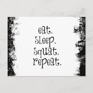 Fitness Gym Quote: Eat, Sleep, Squat Postcard