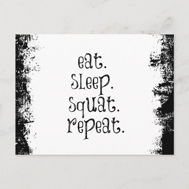 Fitness Gym Quote: Eat, Sleep, Squat Postcard (Front)