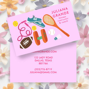 Fitness Gym Trainer Coach Sports CUSTOM Charming Business Card