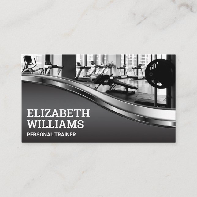 Fitness Gym | Weights Treadmills Business Card (Front)