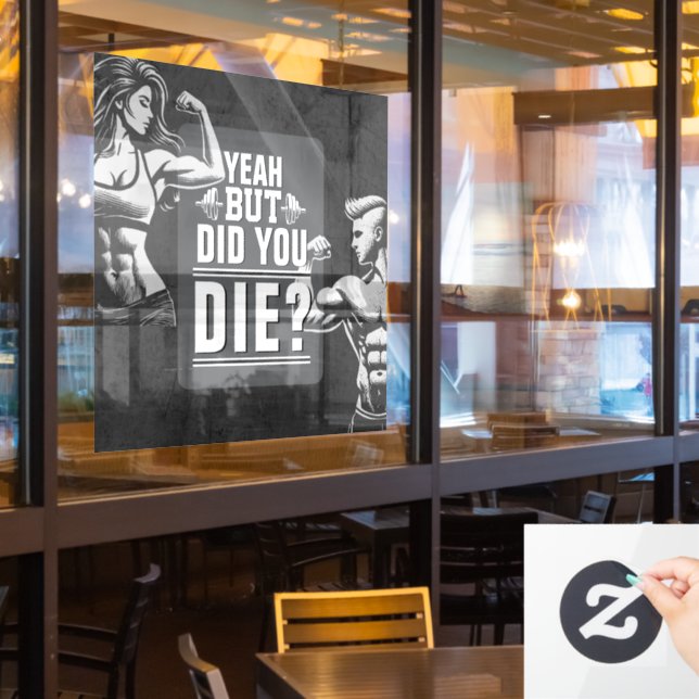 Fitness Gym Workout Bodybuilding Motivational (Restaurant Window)