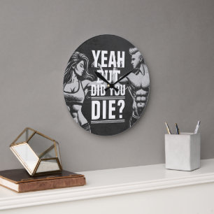 Fitness Gym Workout Bodybuilding Motivational Large Clock