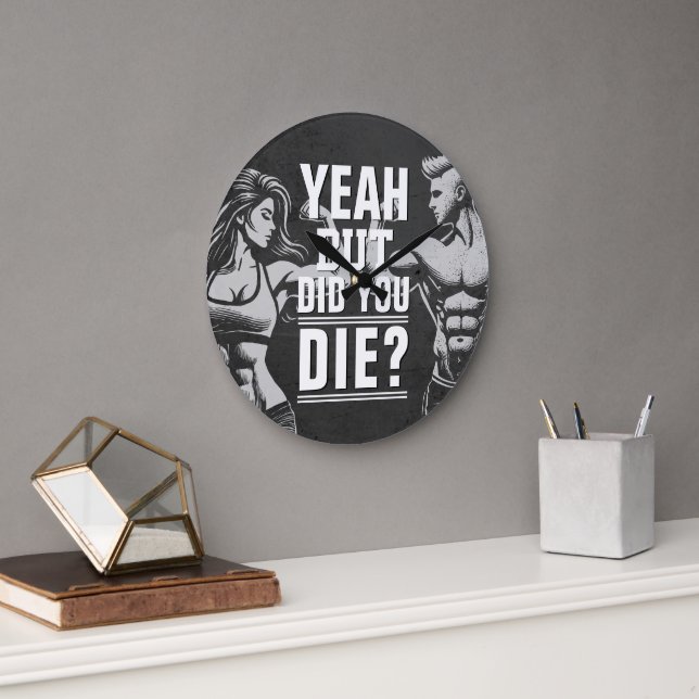 Fitness Gym Workout Bodybuilding Motivational Large Clock (Office)