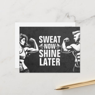 Fitness Gym Workout Bodybuilding Motivational Postcard