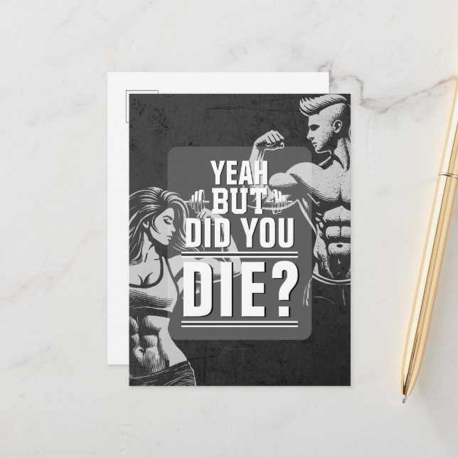Fitness Gym Workout Bodybuilding Motivational Postcard (Front/Back In Situ)