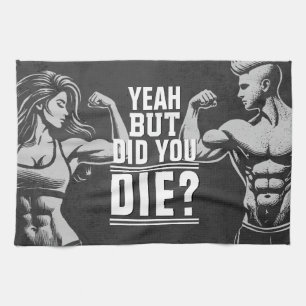 Fitness Gym Workout Bodybuilding Motivational Tea Towel