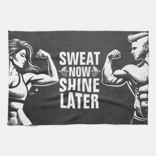 Fitness Gym Workout Bodybuilding Motivational Tea Towel