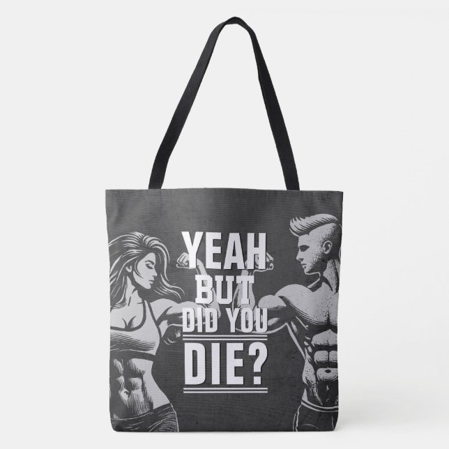 Fitness Gym Workout Bodybuilding Motivational Tote Bag (Front)