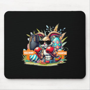 Fitness Gym Workout Egg Hunt Boxing Easter Bunny Mouse Pad