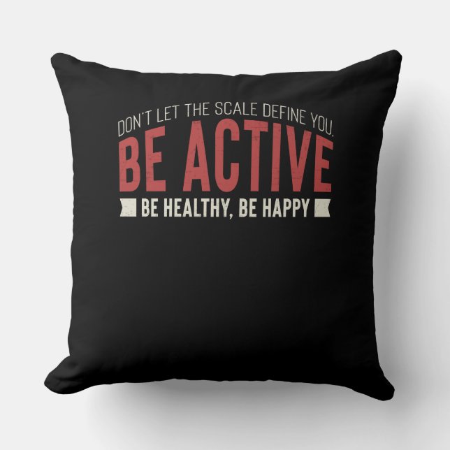 Fitness Gym Workout Motivation Cushion (Front)