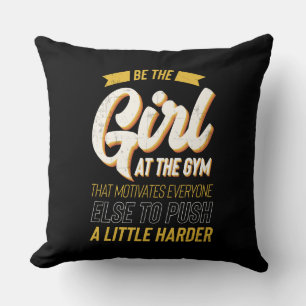 Fitness Gym Workout Motivation Womens Cushion