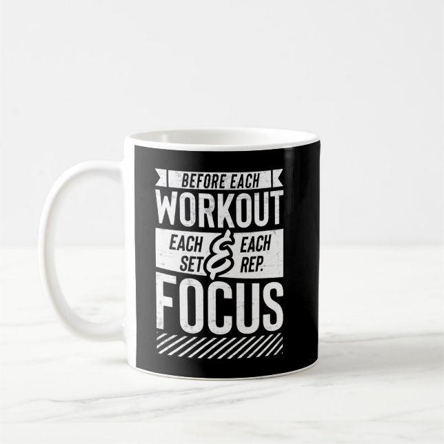Fitness Gym Workout Motivational Saying Coffee Mug (Left)