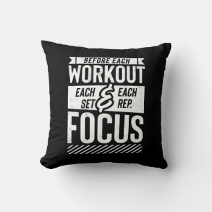 Fitness Gym Workout Motivational Saying Cushion
