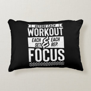 Fitness Gym Workout Motivational Saying Decorative Cushion
