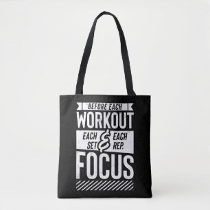 Fitness Gym Workout Motivational Saying Tote Bag