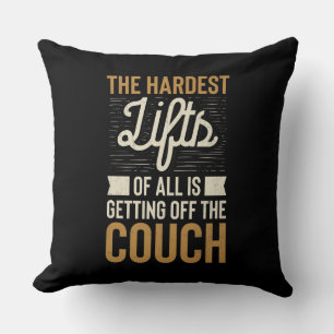 Fitness Gym Workout Weightlifting Quote Cushion