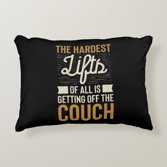 Fitness Gym Workout Weightlifting Quote Decorative Cushion (Front)