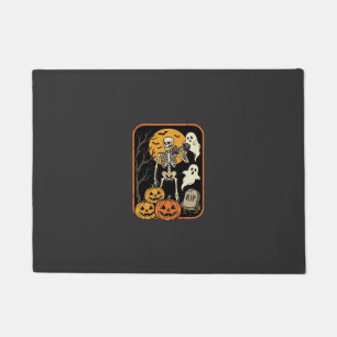 Fitness Halloween Skeleton Ghost Pumpkin Workout D Doormat