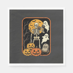 Fitness Halloween Skeleton Ghost Pumpkin Workout D Napkin
