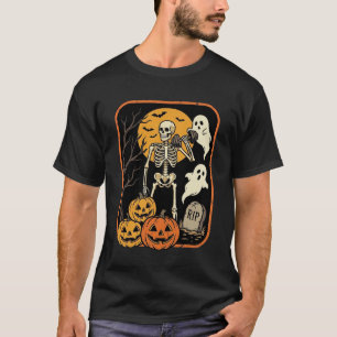 Fitness Halloween Skeleton Ghost Pumpkin Workout D T-Shirt