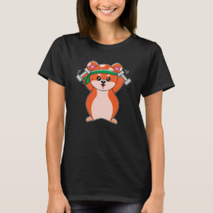 Fitness Hamster With sweatband barbell T-Shirt