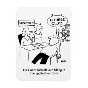 Fitness Health Club Cartoon Magnet