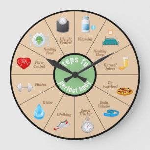 Fitness Healthy Body Large Clock