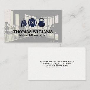 Fitness Icons   Gym Background Business Card
