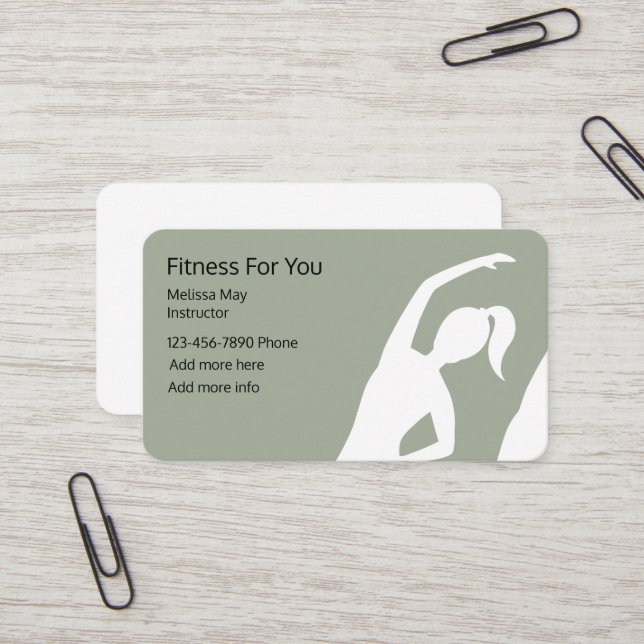 Fitness Instructor Business Card (Front/Back In Situ)