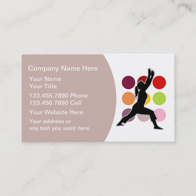 Fitness Instructor Business Cards (Front)