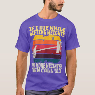 Fitness Instructor Gym Lifting Weights Retro Sun a T-Shirt