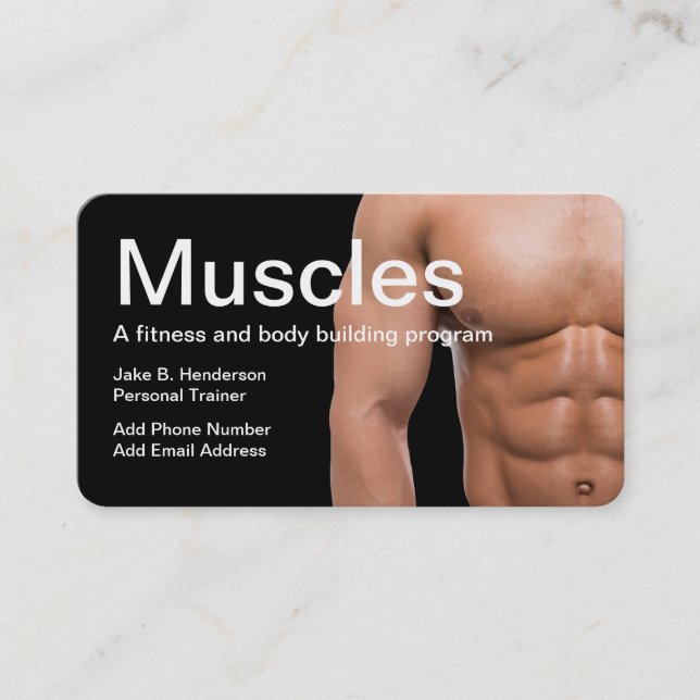 Fitness Instructor Personal Trainer Business Card (Front)