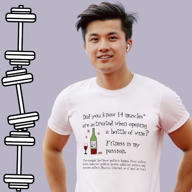 Fitness Is My Passion Funny Wine Quote T-Shirt (Creator Uploaded)