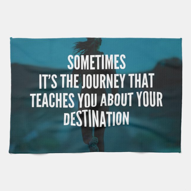 Fitness Journey - Women's Workout Motivational Tea Towel (Horizontal)