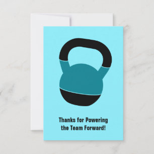 Fitness Kettlebell Portrait Referral Thank You  Card