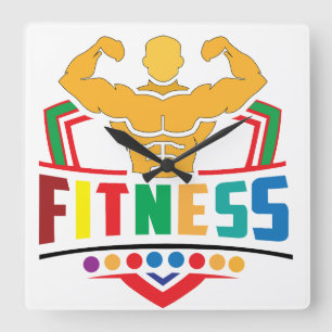 Fitness Lifestyle – Train Hard Stay Strong Square Wall Clock