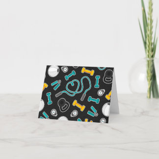 Fitness Love Pattern Aqua and Yellow Card