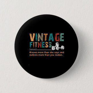 Fitness Lover|Vintage Fitness Definition Quote 6 Cm Round Badge
