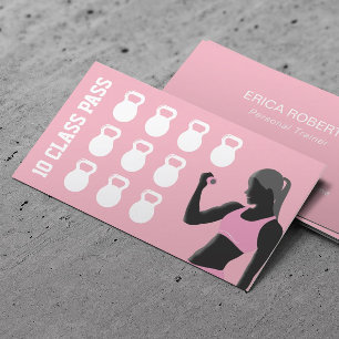 Fitness Loyalty Card Personal Trainer Pink