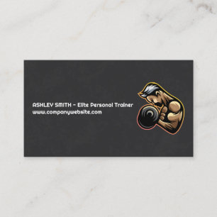 Fitness Man Curling Weight Business Card