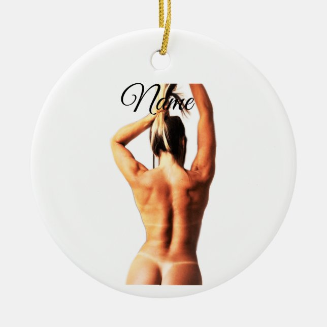 Fitness Model Tanlines Thunder_Cove  Ceramic Ornament (Front)