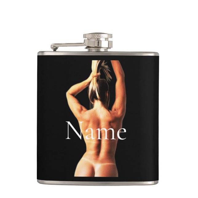 Fitness Model Tanlines Thunder_Cove  Hip Flask (Front)