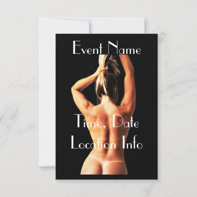 Fitness Model Tanlines Thunder_Cove  Invitation (Front)