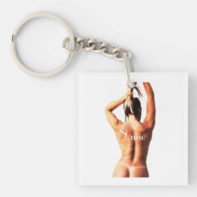 Fitness Model Tanlines Thunder_Cove  Key Ring (Front)