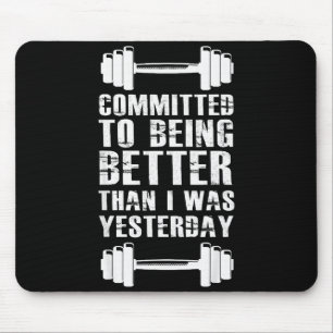 Fitness Motivation For Men Women With Saying Gym W Mouse Pad