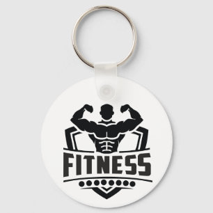Fitness Motivation Graphic Strong & Active Life Key Ring